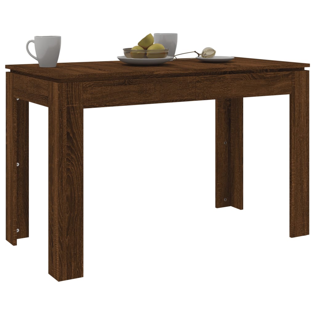 Mesa De Comedor Madera De Ingeniería Marrón Roble 120x60x76 Cm_1