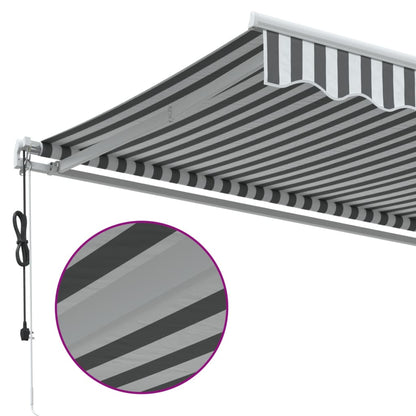 Toldo Retráctil Automático Gris Antracita Y Blanco 500x350 Cm_5