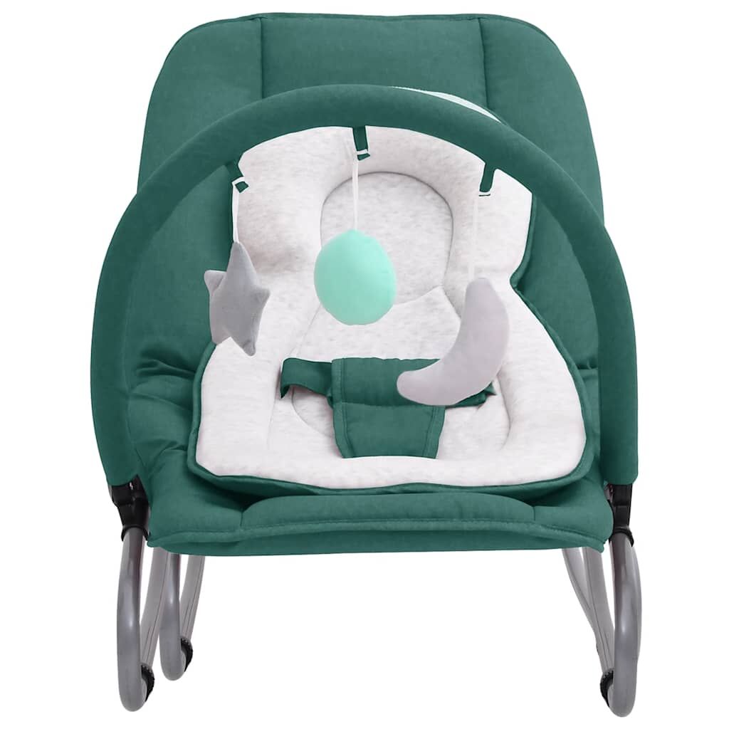 Vidaxl Hamaca Mecedora Para Bebés De Acero Verde_1