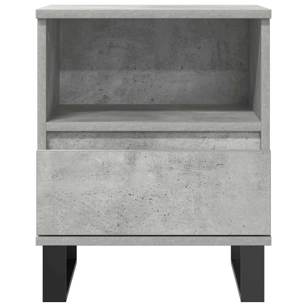 Mesita De Noche Madera De Ingeniería Gris Hormigón 40x35x50 Cm_2