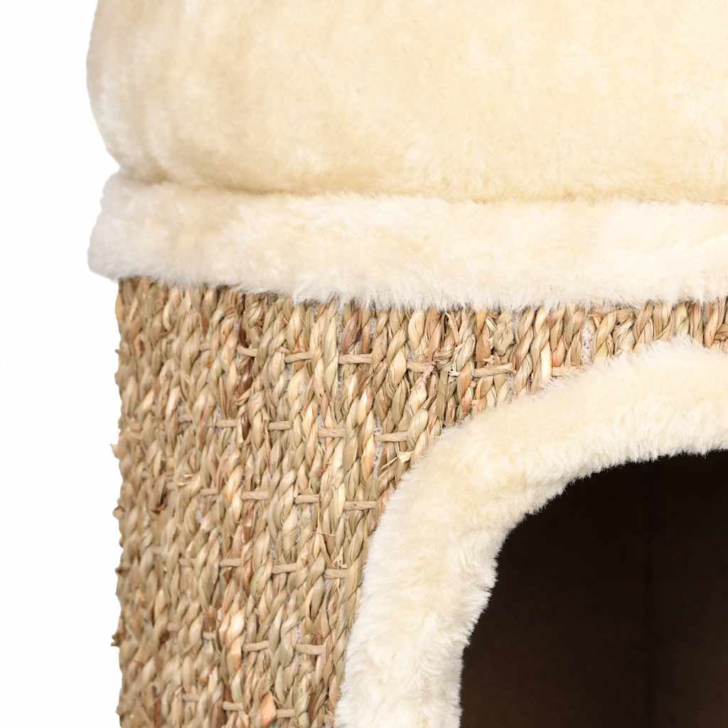 Vidaxl Casita Para Gatos De Lujo Con Cojín Hierba Marina 33 Cm_4