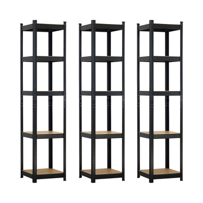 Pack 3 Estanterías Modulares Con 5 Baldas Ajustables 180x40x40cm 7house_0