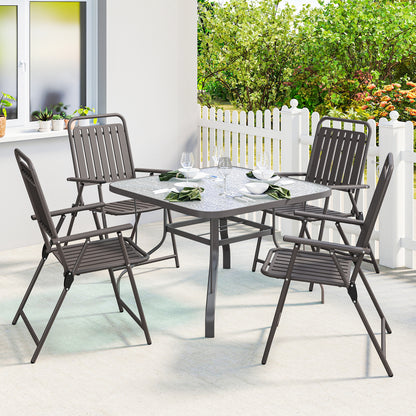 Outsunny Juego De 4 Sillas De Jardín Exterior Plegables 55x63x93 Cm Marrón_3