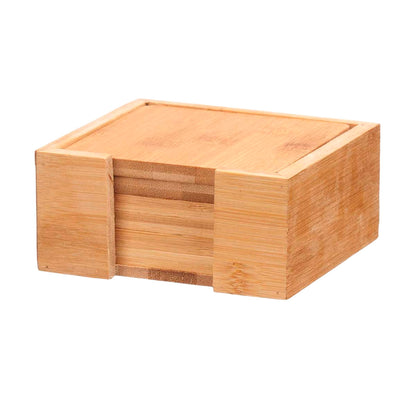 Set 6 Posavasos Bambu Cuadrados Soporte  Colección Kinvara_0