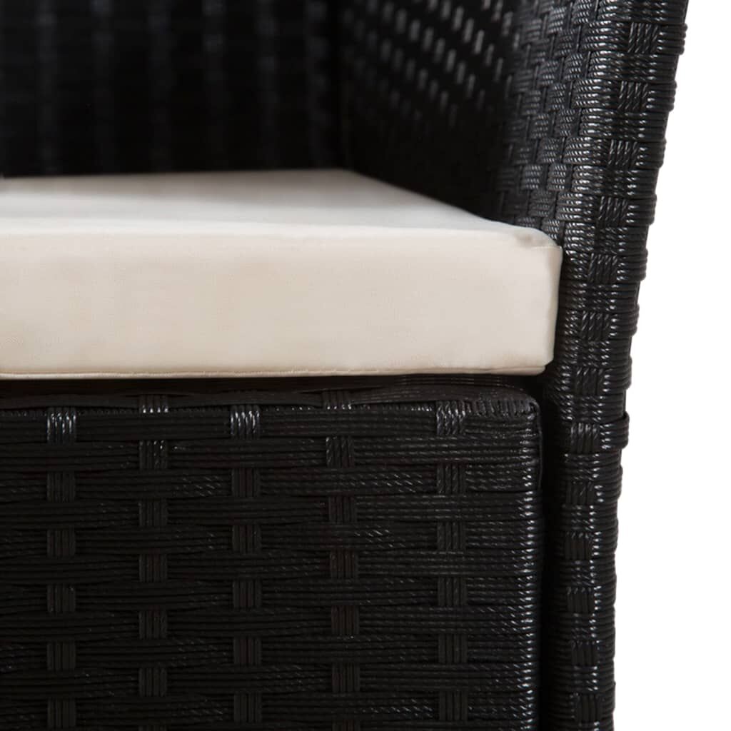 Vidaxl Set De Comedor De Jardín 5 Pzas Ratán Sintético Negro Y Marrón_4