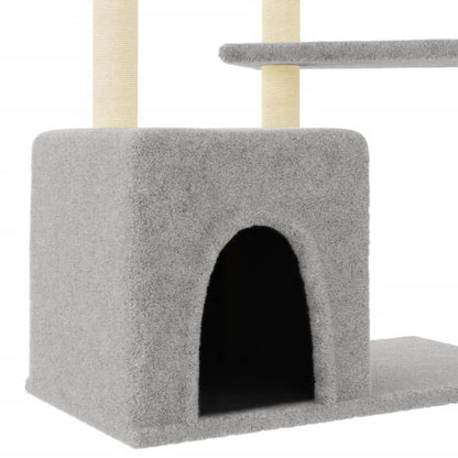 Vidaxl Rascador Para Gatos Con Postes De Sisal Gris Claro 107,5 Cm_5