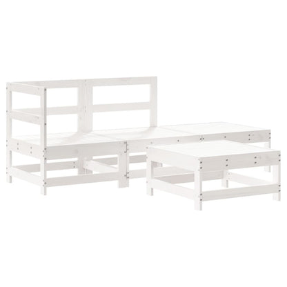 Vidaxl Juego De Muebles De Jardín 4 Pzas Madera Maciza De Pino Blanco_0