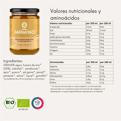 Caldo de Huesos de Pollo BIO Jarmino 350ml