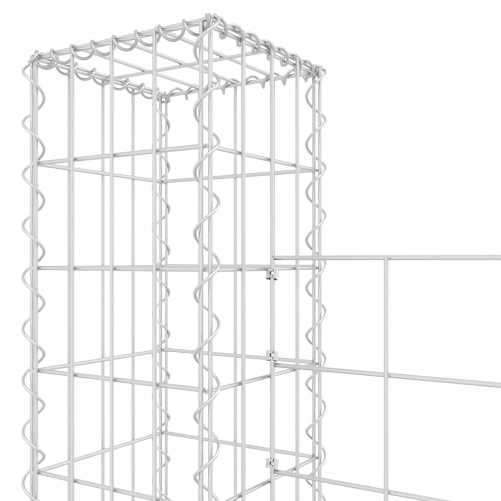 Cesta De Gaviones Forma De U 2 Postes De Hierro 740x20x200 Cm / Vetonek_2