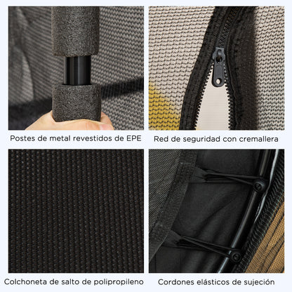 Homcom Trampolín Infantil Con Superficie De Salto Ø110 Cm Red De Seguridad Negro_5