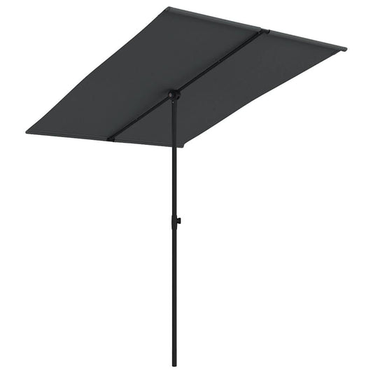 Vidaxl Sombrilla De Jardín Con Palo De Aluminio Negra 2x1,5 M_0