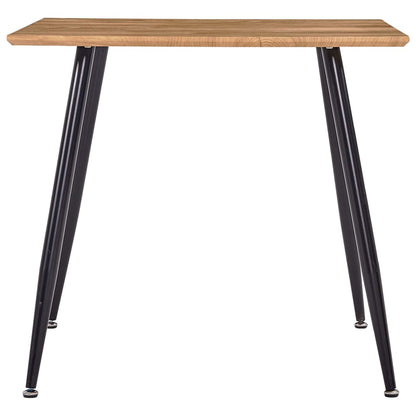 Mesa De Comedor Mdf Color Roble Y Negro 80,5x80,5x73 Cm_0