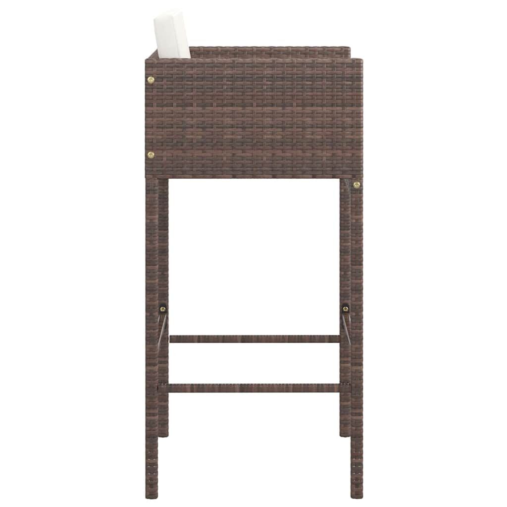 Vidaxl Taburetes De Cocina Con Cojines 2 Uds Ratán Sintético Marrón_4