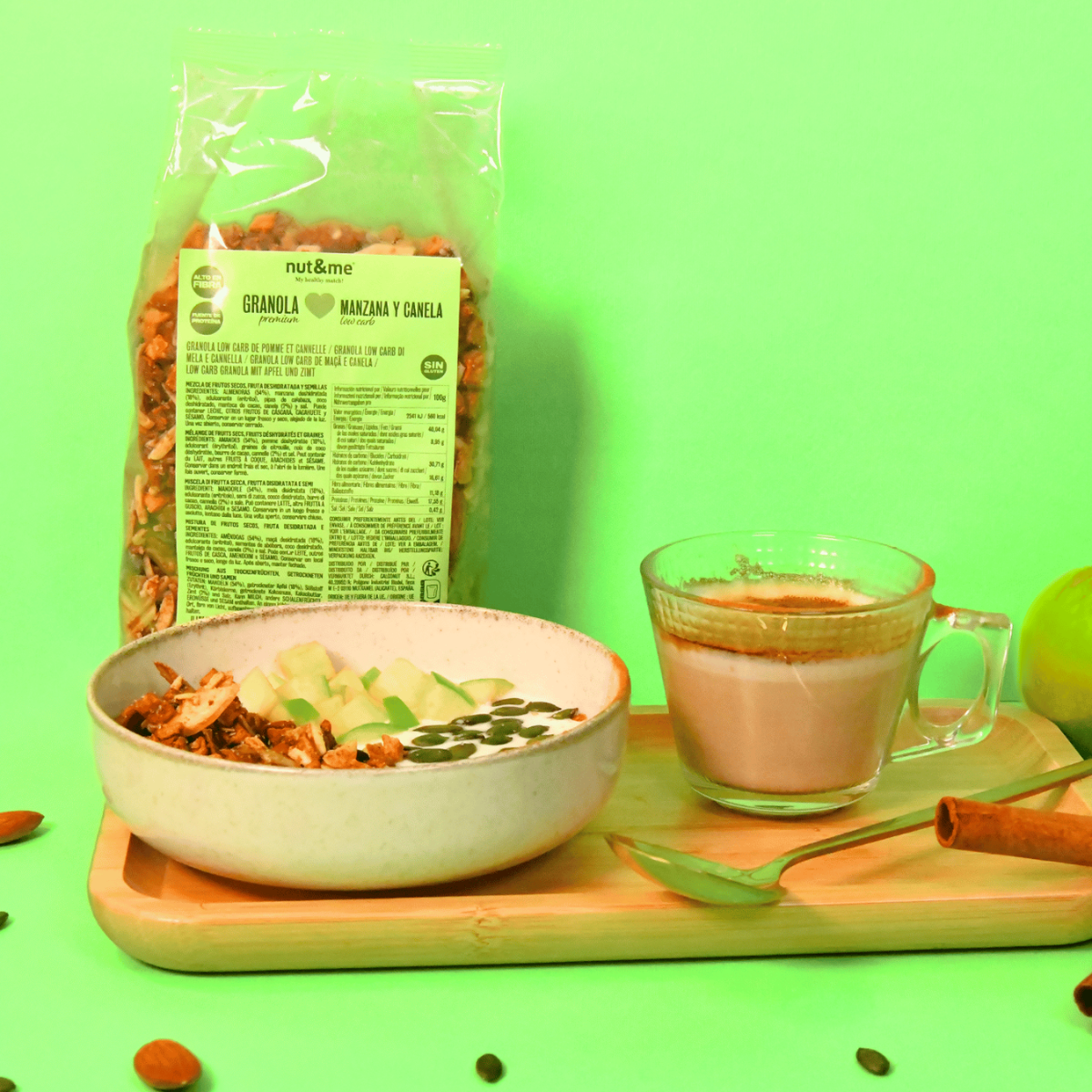 Granola low carb de manzana y canela 250 g Nut&me