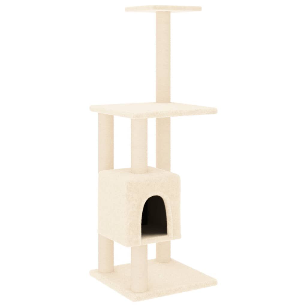 Vidaxl Rascador Para Gatos Con Postes De Sisal Color Crema 104 Cm_0