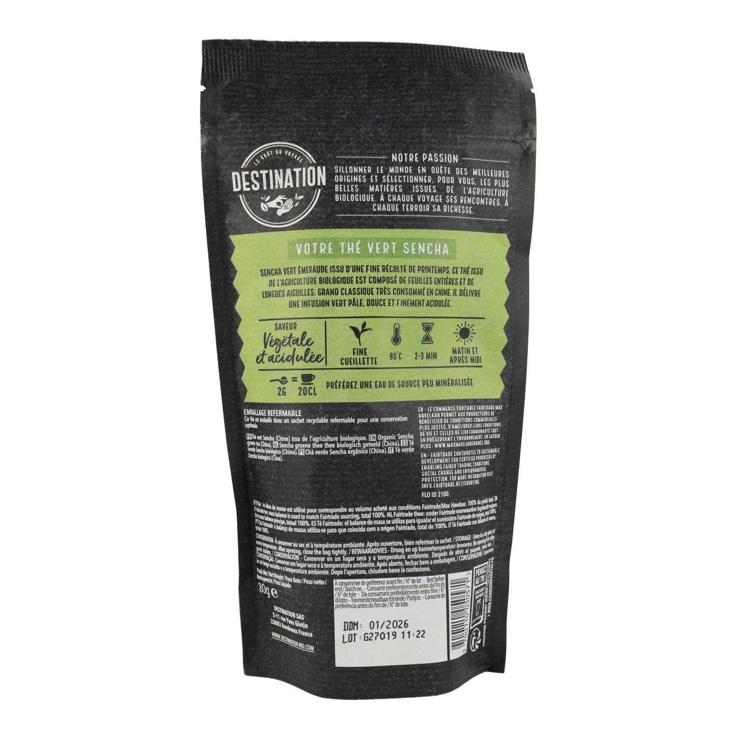 Té verde Sencha BIO Destination 80 g