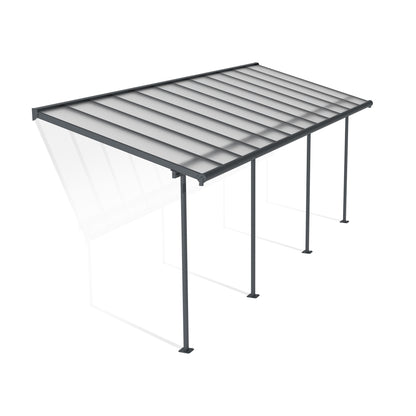 Pérgola adosada Sierra 224x670 cm gris
