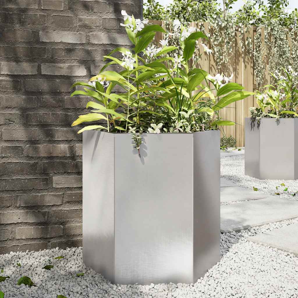 Jardinera Hexagonal Acero Inoxidable 46x40x45 Cm_1