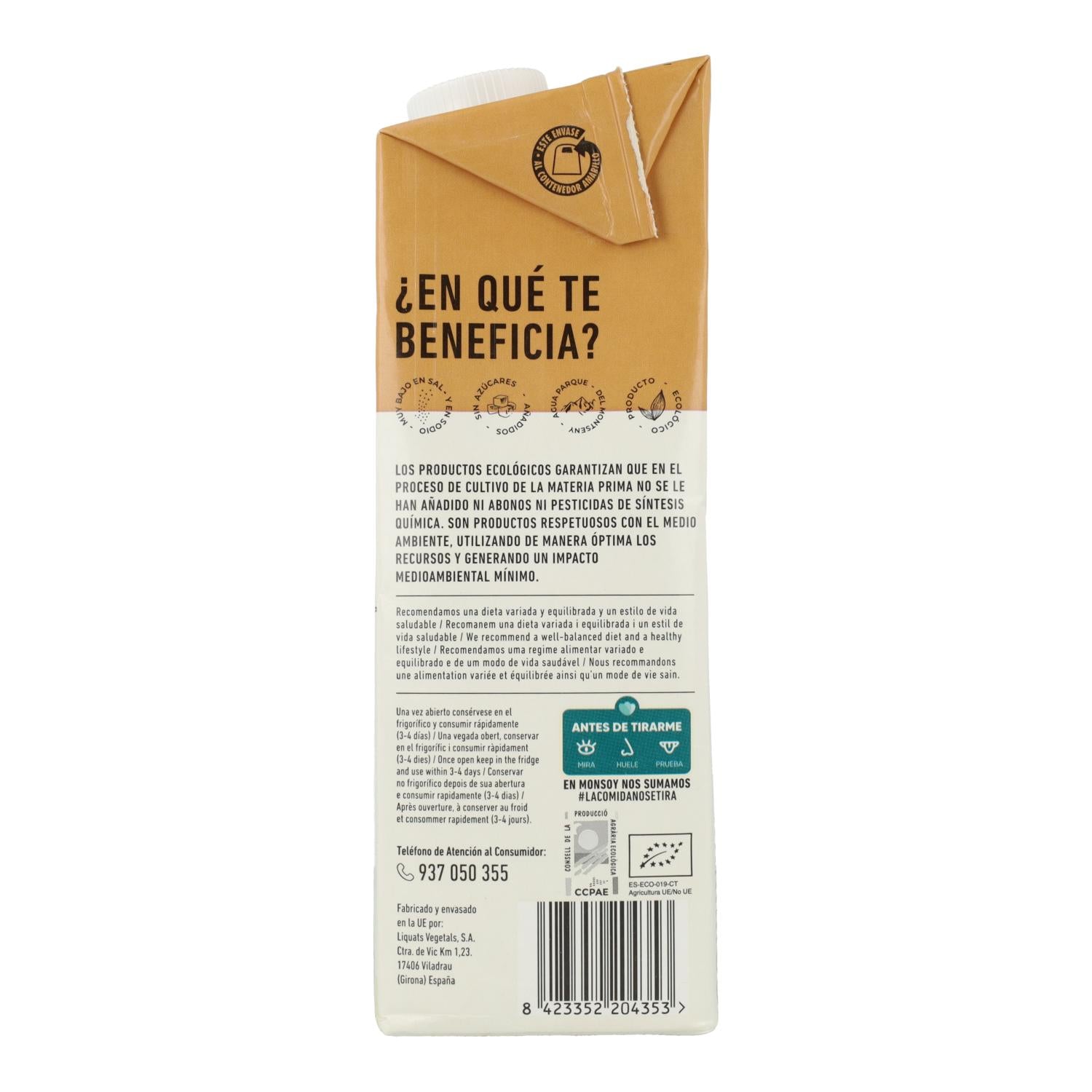 Bebida BIO de avena y almendra Monsoy 1 L