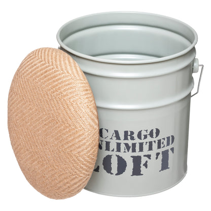 Juego De 2 Pufs Canister alfred Metal_4