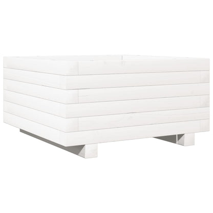 Jardinera De Madera Maciza De Pino Blanco 50x50x26,5 Cm_0
