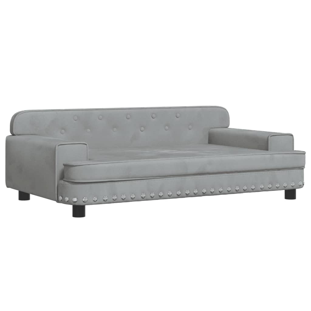 Cama Para Perros De Terciopelo Gris Claro 90x53x30 Cm / Vetonek_3