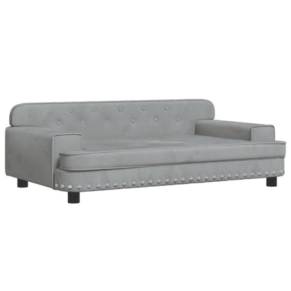 Cama Para Perros De Terciopelo Gris Claro 90x53x30 Cm / Vetonek_3