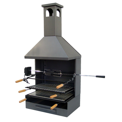 Barbacoa con Chimenea, Plancha, Parrilla y Kit de Rustido Imex el Zorro 61 x 40 x 135 cm
