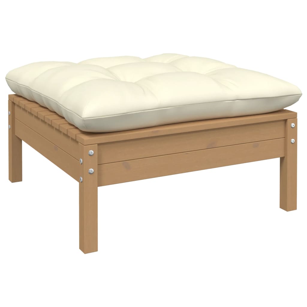 Vidaxl Muebles De Jardín 8 Pzas Y Cojines Madera De Pino Marrón Miel_3