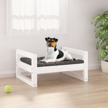 Vidaxl Cama Para Perros Madera Maciza De Pino Blanco 55,5x45,5x28 Cm_1