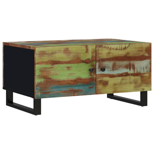 Mesa De Centro Madera Reciclada Y Contrachapada 80x50x40 Cm._0