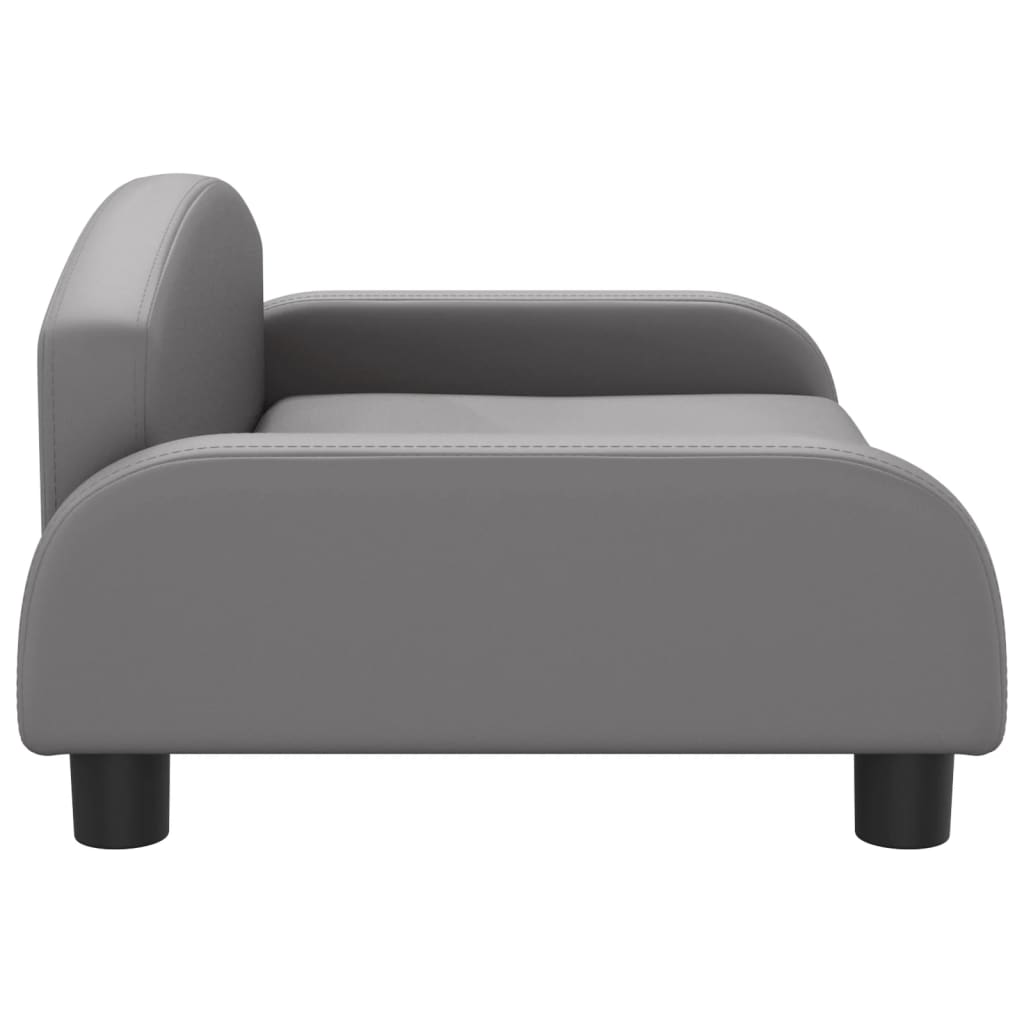 Cama Para Perros De Cuero Sintético Gris 70x45x30 Cm / Vetonek_2