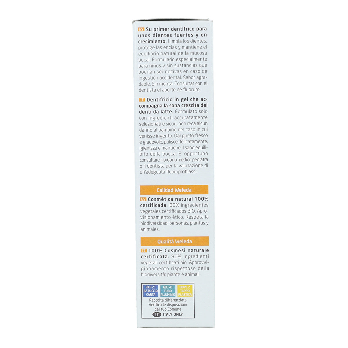 Gel Dentífrico infantil Weleda 50 ml