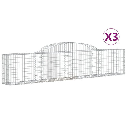 Cestas De Gaviones 3 Uds Forma De Arco Hierro 300x30x60/80 Cm_0