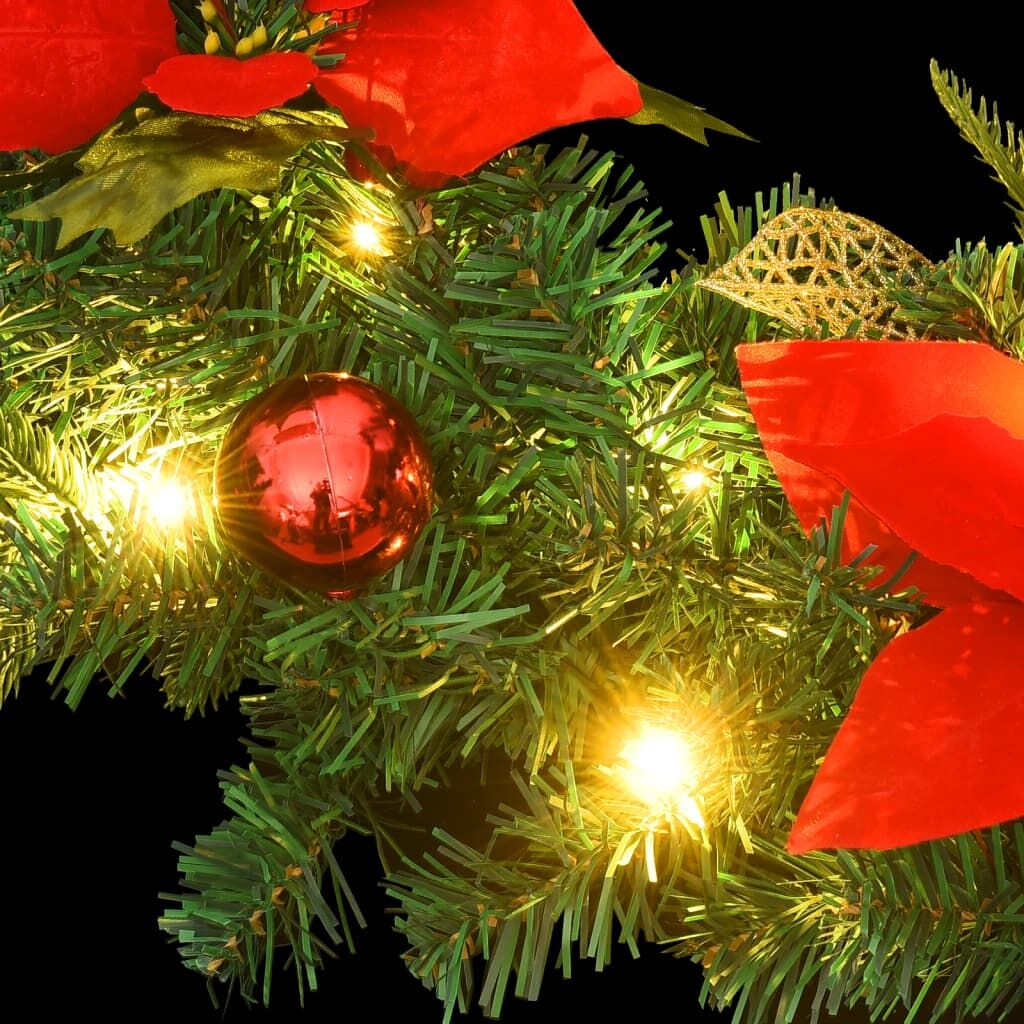 Vidaxl Corona De Navidad Con Luces Led Pvc Verde 60 Cm_4