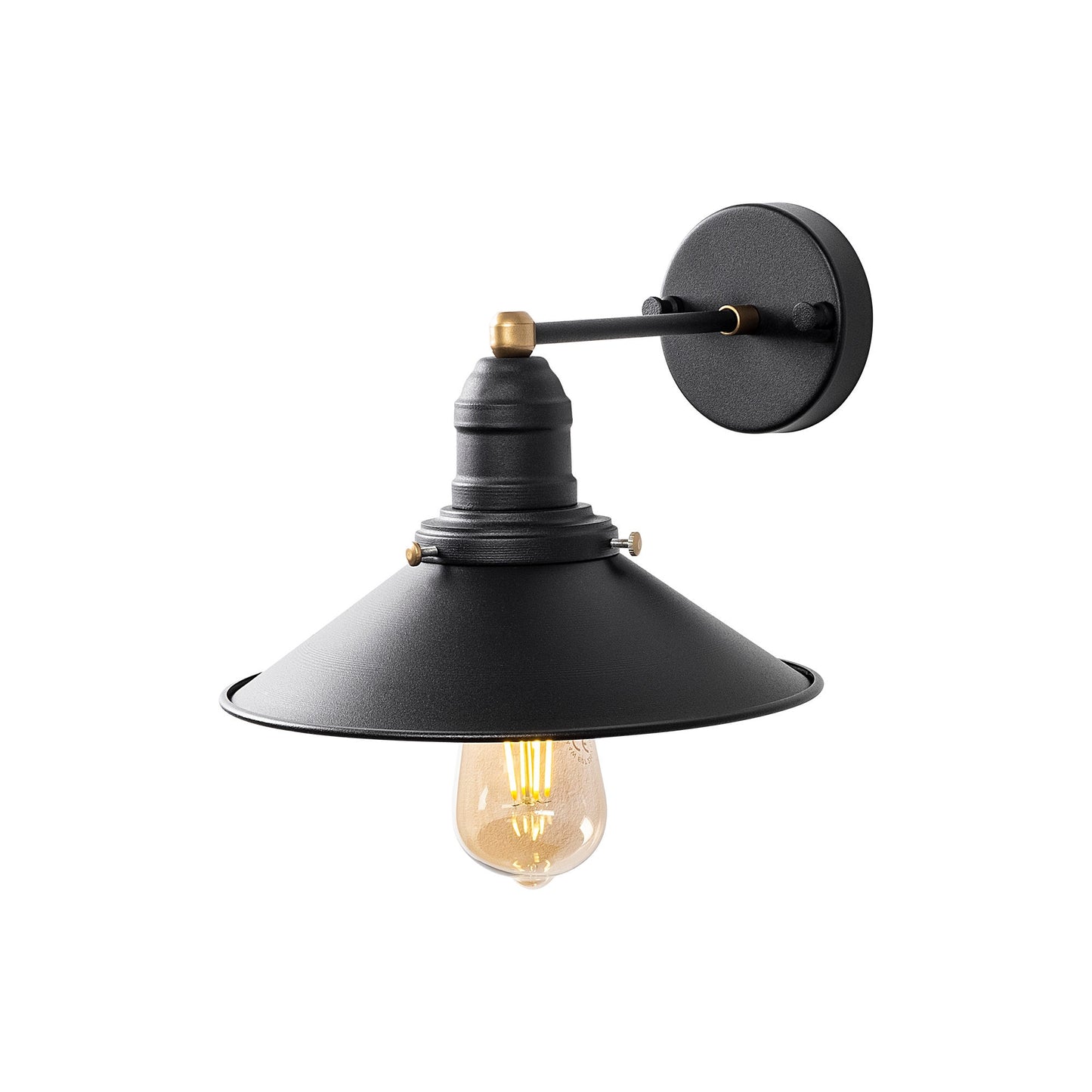 Aplique De Pared, Metal , Negro, 24x27x20, Casquillo E27 Max 40 W_0
