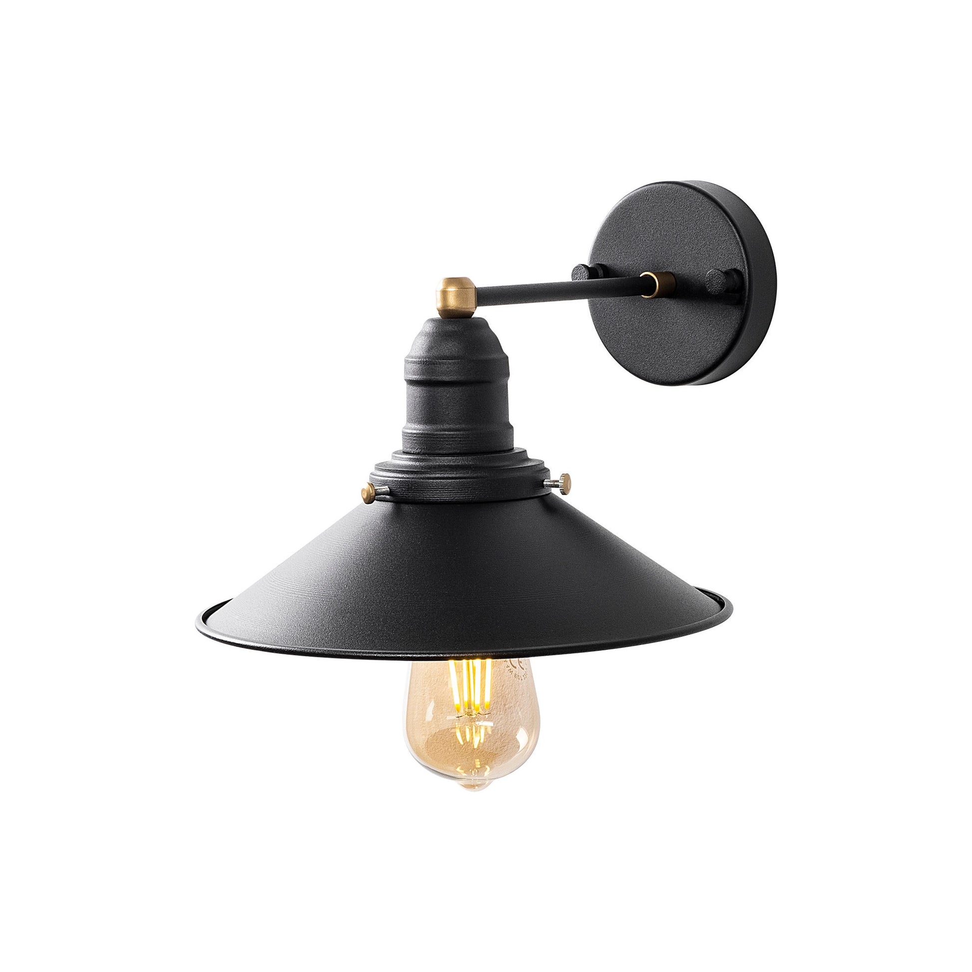 Aplique De Pared, Metal , Negro, 24x27x20, Casquillo E27 Max 40 W_0