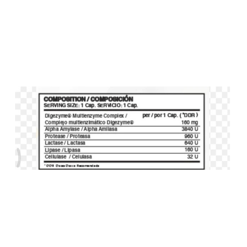 Super Enzimas Efne (amilasa/proteasa/celulasa/lactasa/lipasa) 90 Cápsulas_2