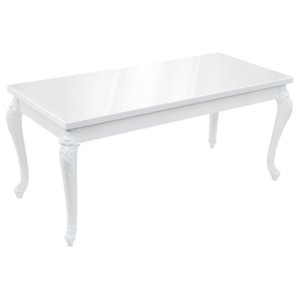 Mesa De Comedor Blanco Brillante 179x89x81 Cm_0