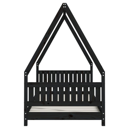 Vidaxl Estructura De Cama Para Niños Madera De Pino Negro 90x190 Cm_4