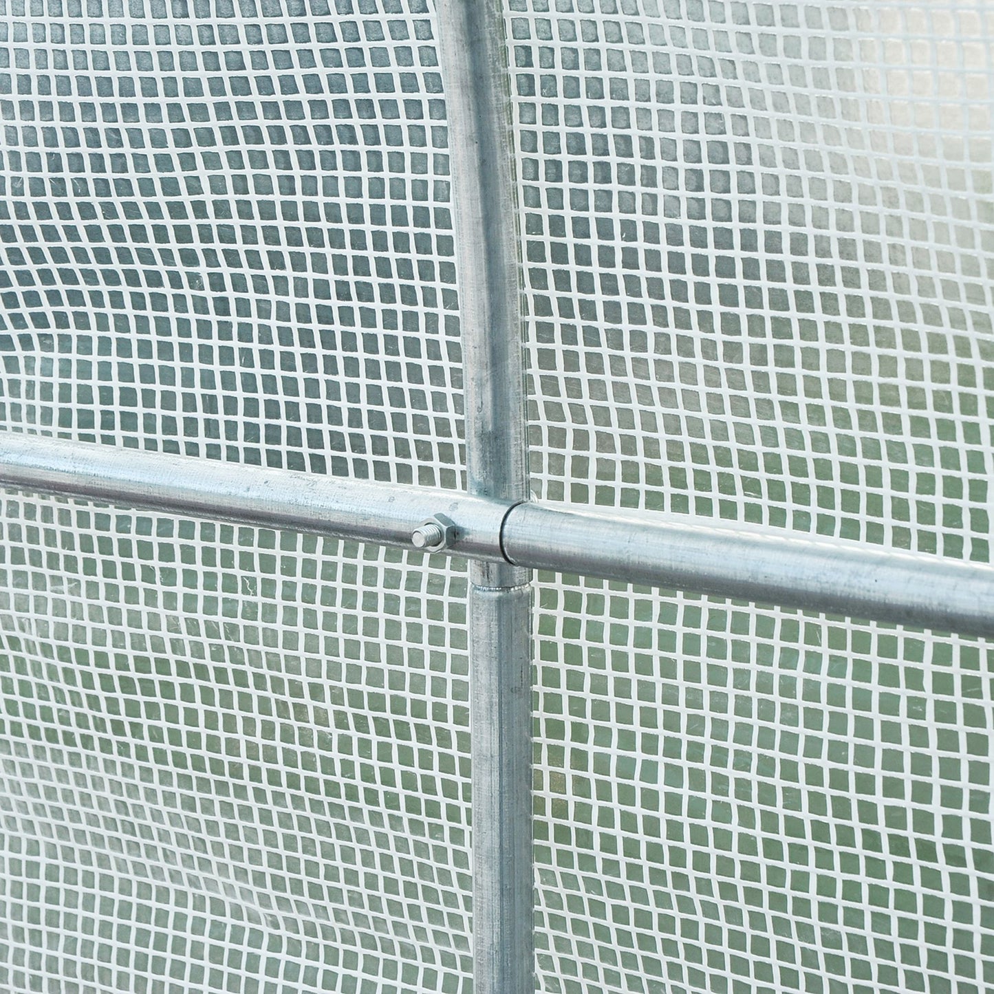 Outsunny Invernadero Túnel 245x200x200cm Con 4 Ventanas Cultivo Plantas Blanco_4