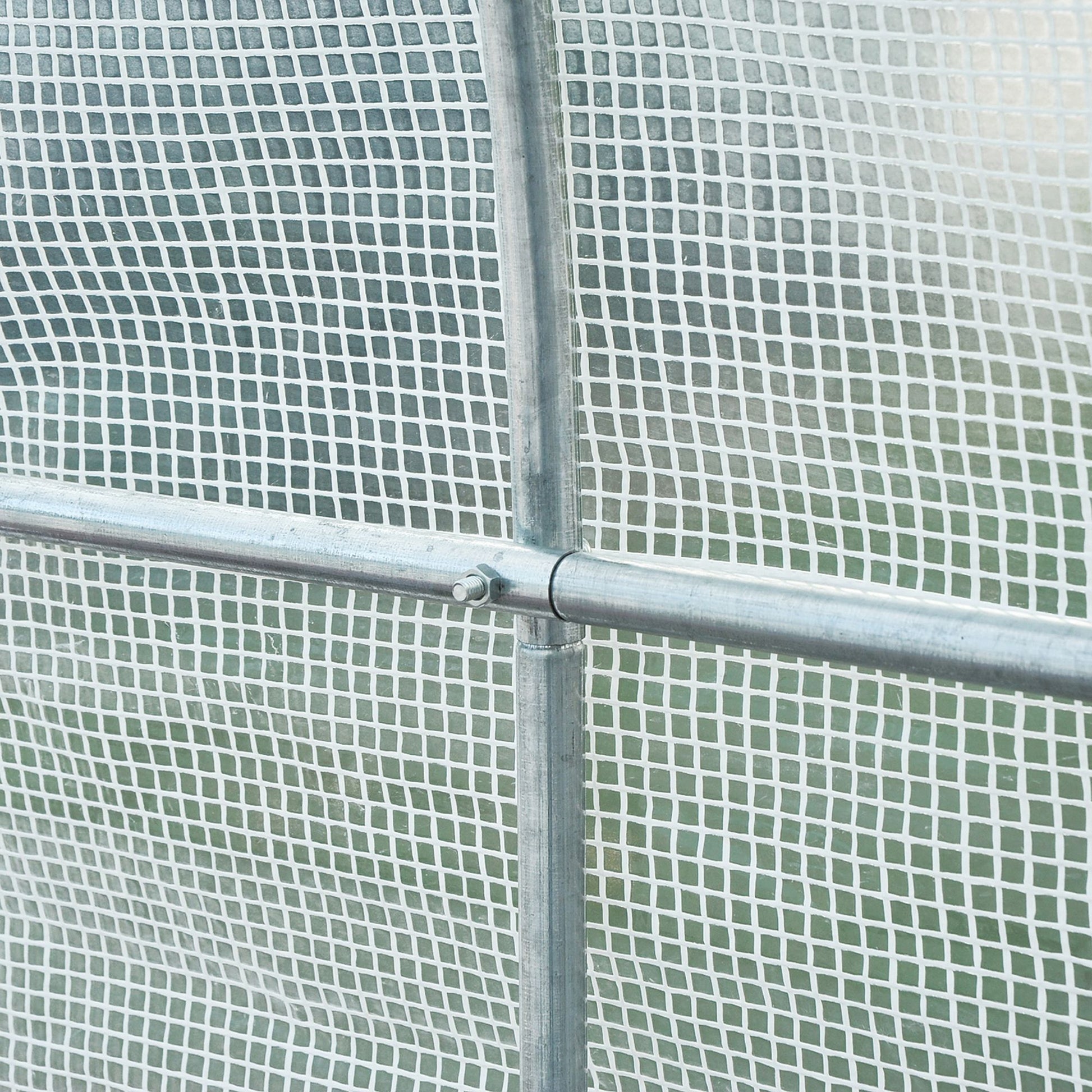 Outsunny Invernadero Túnel 245x200x200cm Con 4 Ventanas Cultivo Plantas Blanco_4