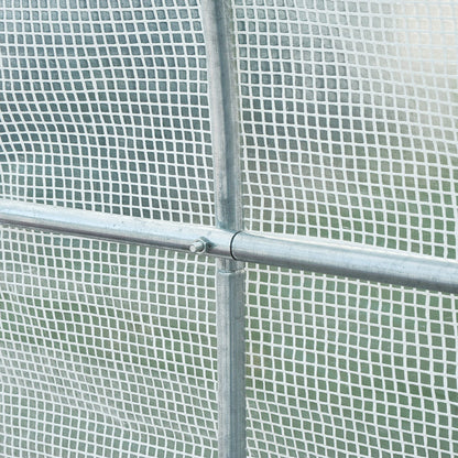 Outsunny Invernadero Túnel 245x200x200cm Con 4 Ventanas Cultivo Plantas Blanco_4