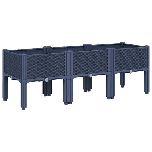 Jardinera Con Patas Pp Azul Gris 120x40x42 Cm_0