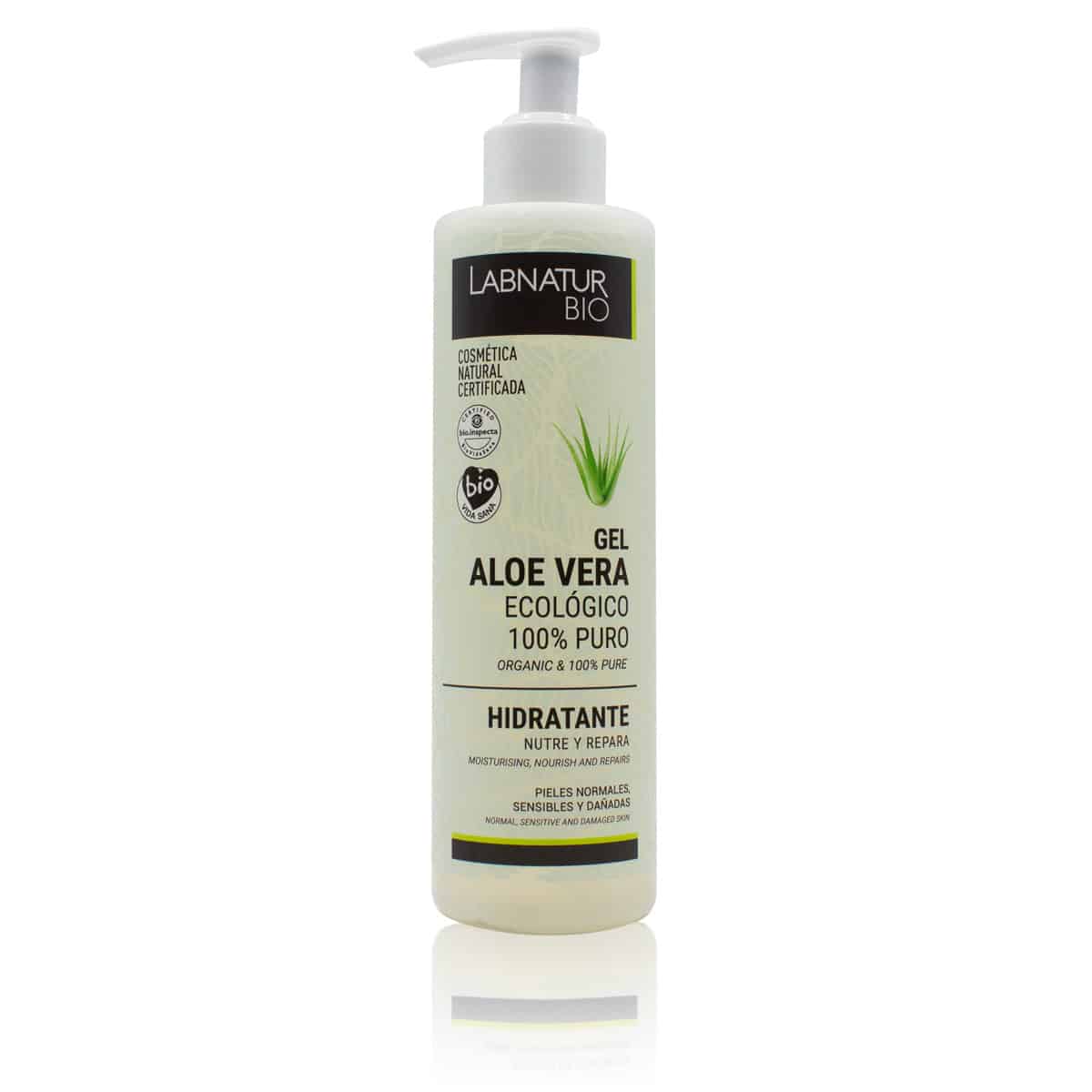 Gel de Aloe Vera Ecológico 100 % Puro Labnatur Bio 250 ml | Hidrata, Calma y Refresca | Rostro y Cuerpo | Vegano_0