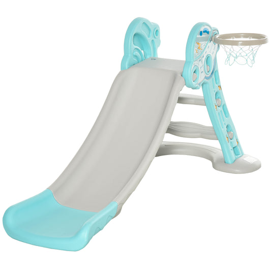 Homcom Tobogán Para Niños +18 Meses Plegable Modelo Ovni Con Canasta De_0