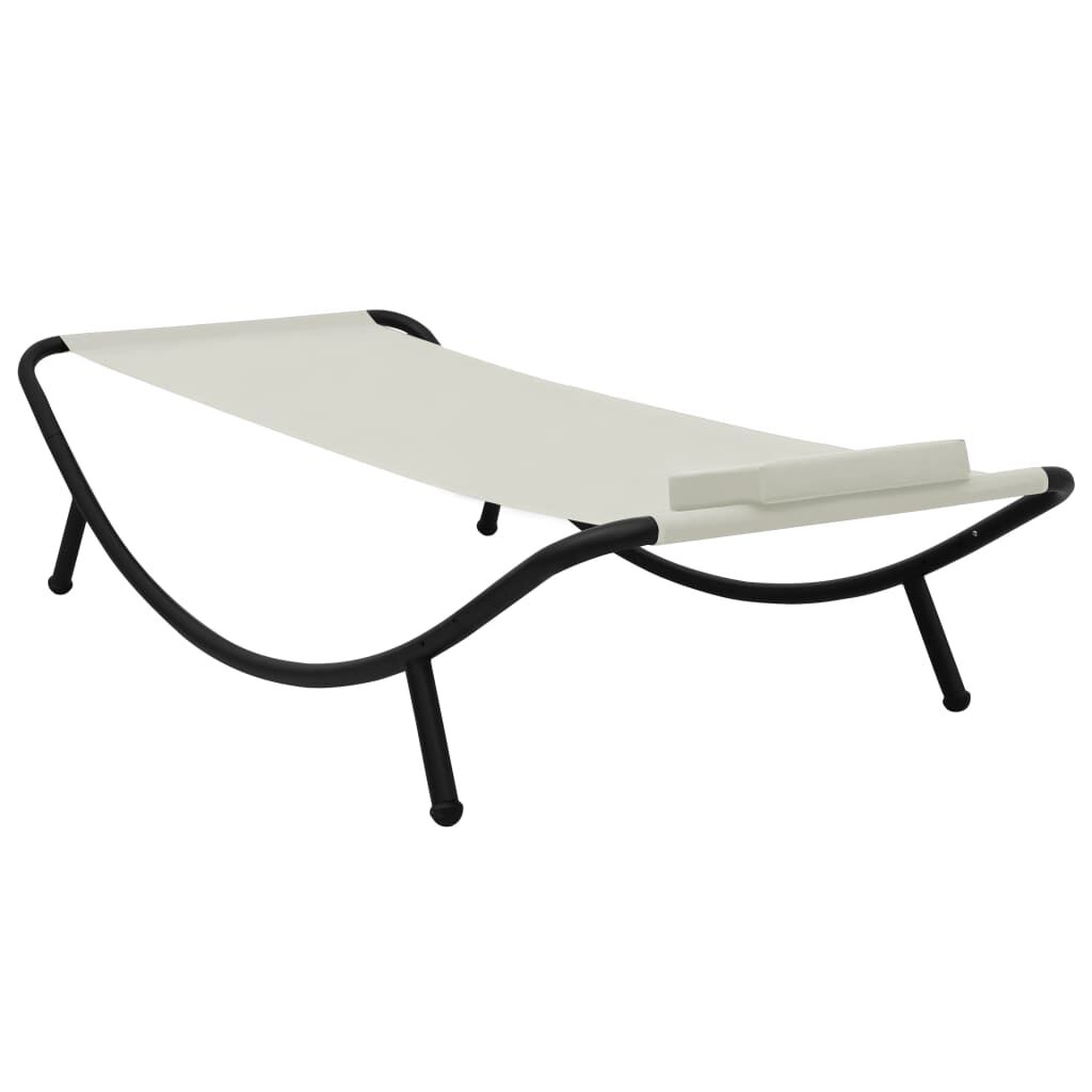 Vidaxl Tumbona De Jardín De Acero Color Crema 200x90 Cm_1