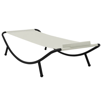 Vidaxl Tumbona De Jardín De Acero Color Crema 200x90 Cm_1