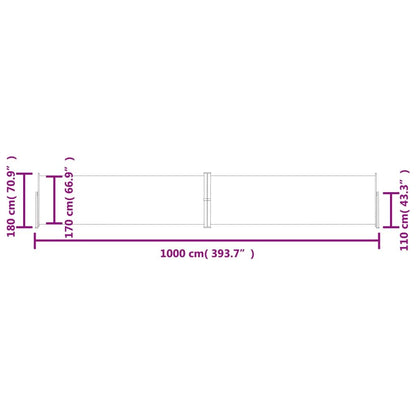 Vidaxl Toldo Lateral Retráctil Crema 180x1000 Cm_2