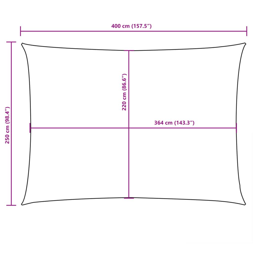 Vidaxl Toldo De Vela Rectangular Tela Oxford Negro 2,5x4 M_2